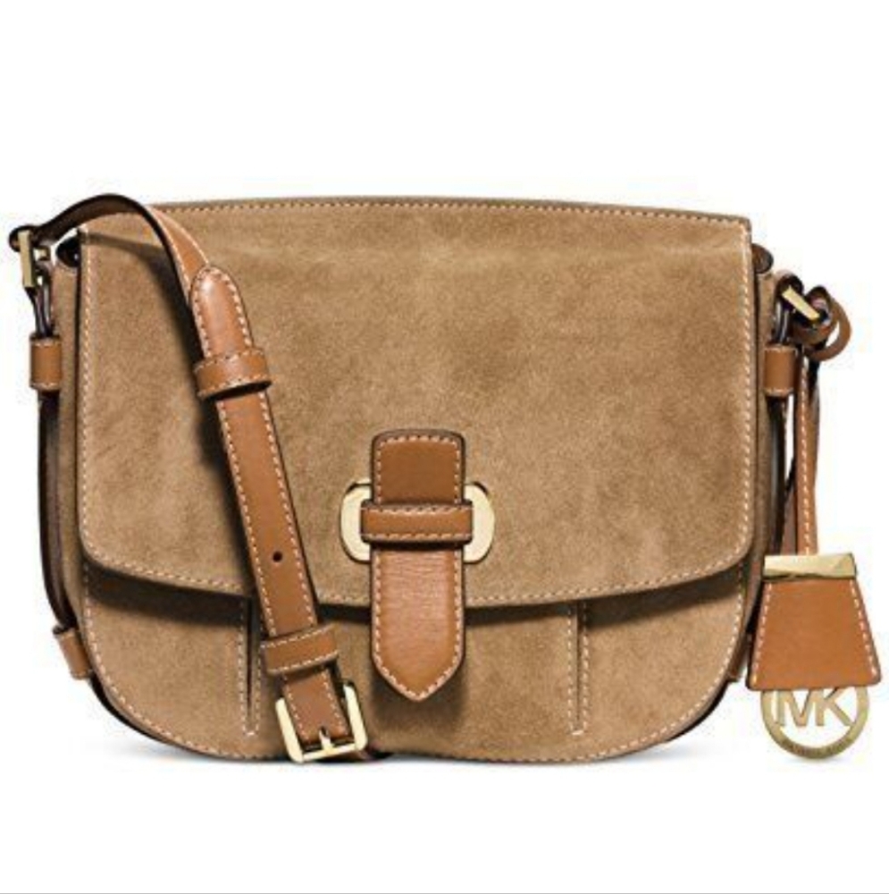 Michael Kors Romy Tan Leather Crossbody Bag